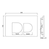 CONTROL PLATE - JAQUAR CISTERN -  ( CHROME - D-ARC - 236x152 mm - 9.44inchx6.08inch )