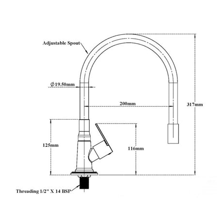 SINK TAP TABLE MOUNTED WITH FLEXIBLE SPOUT - VIKING -  ( BRASS -  - 0x0 mm - 0inchx0inch )