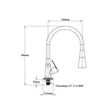 SINK COCK WITH 2 FLOWS FLEXIBLE SPOUT - VIKING -  ( POLISHED CHROME - BRASS - 0x15 mm - 0inchX0.6inch )