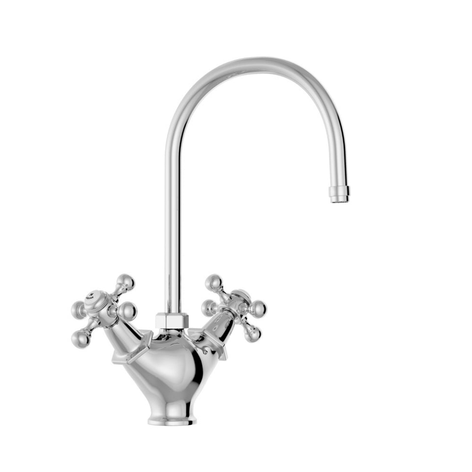 SINK MIXER T/M BRAIDED HOSES - JAQUAR FAUCETS - ( CHROME - QUEENS - 0x15 mm - 0inchX0.5inch )