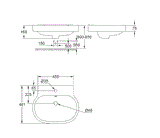 EUROCOSMO BASIN, COUNTER TOP, 60CM - GROHE -  ( WHITE - G4 - EUROCOSMO - 481x455 mm - 19inchX18inch )