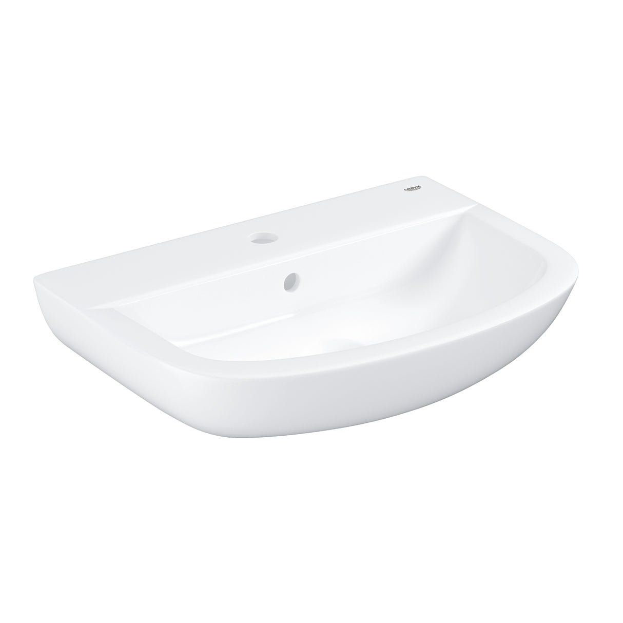 BAU CERAMIC BASIN, WALL-HUNG 55CM - GROHE-G2 -  ( WHITE - G2 - BAUCONTEMPORARY - 553x386 mm - 22inchX16inch )