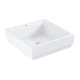 CUBE CERAMIC VESSEL BASIN, 40CM WITHOUT OVERFLOW - GROHE -  ( ALPINE WHITE - G4 - CUBE CERAMIC - 0x0 mm - 0inchX0inch )