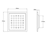SQUARE DRAINER FRAME W/O COCKROACH TRAP - VIKING -  ( CHR -  - 150x150 mm - 6inchX6inch )