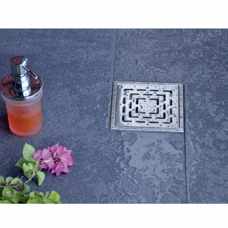 SQURE DRAINER BRUSHED W/O COCKROACH TRAP - VIKING -  ( CHR -  - 150x150 mm - 6inchX6inch )