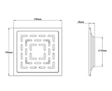 SQURE DRAINER BRUSHED W/O COCKROACH TRAP - VIKING -  ( CHR -  - 150x150 mm - 6inchX6inch )