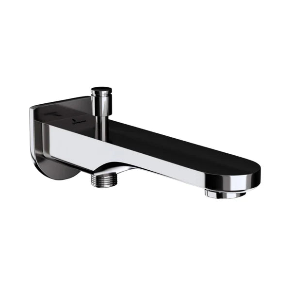 BATH TUB SPOUT WITH BUTTON ATTACHMENT FOR HAND SHOWER WITH WALL FLANGE - JAQUAR FAUCETS -  ( BLACK CHROME - SPOUT - 0x15 mm - 0inchX0.5inch )
