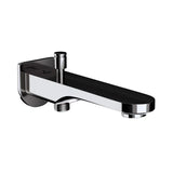 BATH TUB SPOUT WITH BUTTON ATTACHMENT FOR HAND SHOWER WITH WALL FLANGE - JAQUAR FAUCETS -  ( BLACK CHROME - SPOUT - 0x15 mm - 0inchX0.5inch )