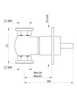 CONCEALED STOP COCK - ARTIZE FAUCET -  ( CHROME - CELLINI - 0x15 mm - 0inchX0.5inch )