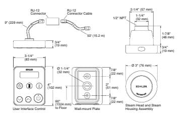 STEAM GENERATOR CONTROL KIT - KOHLER LUXURY - ( BRUSHED BRONZE - LUXURY - 0x15 mm - 0inchX0.5inch )