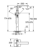 GROHE SPA ALLURE SINGLE-LEVER BATH MIXER 1/2 INCH, FLOOR MOUNTED - GROHE - (BRUSHED WARM SUNSET - G5-ALLURE - 0x15 mm - 0inchX0.5inch)