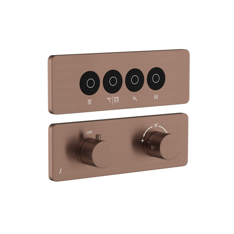 EXPOSED PART KIT OF CLOUD TOUCH SHOWER SYSTEM WITH 4OUTLETS - JAQUAR FAUCETS -  ( ANTIQUE COPPER - CLOUD - 0x15 mm - 0inchX0.5inch )