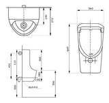 URINAL TOP INLET BACK OUTLET - AQUANT - ( WHITE - - 0x0 mm - 0inchX0inch )