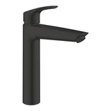 EUROSMART SINGLE - LEVER BASIN MIXER XL SMOOTH BODY WITH FLEXIBLE CONNECTION HOSES - GROHE -  ( MATTE BLACK - G3 - EUROSMART 2021 - 0x15 mm - 0inchX0.5inch )