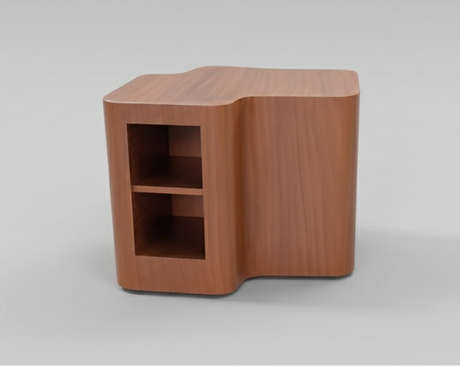 BED SIDE TABLE AMERICAN WOOD BASE WITH GLASS TOP - FURNITURE - ( - BUENA CASA - 609x457x521 mm - 24.36inchX18.28inchX20.84inch)