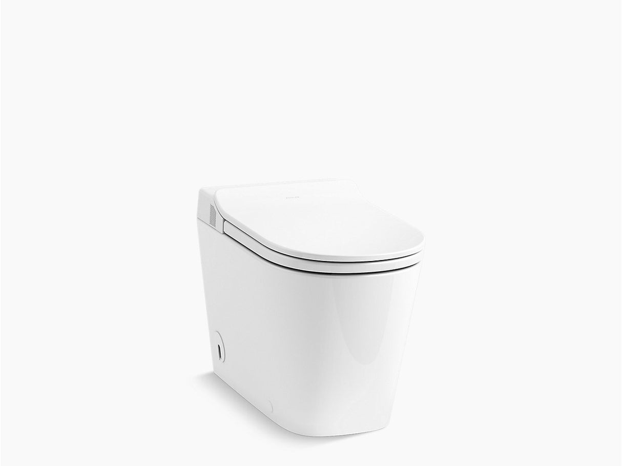 LEAP TM EWC ONE-PIECE ELONGATED F/M S-TRAP 305 SMART TOILET WITH DUAL FLUSH, HEATED SEAT, UV SELF-CLEANING WAND, WARM-AIR DRYER, AND AUTOMATIC LID WITH REMOTE CONTROL - KOHLER LUXURY -  ( WHITE - LUXURY - 0x0 mm - 0inchX0inch )