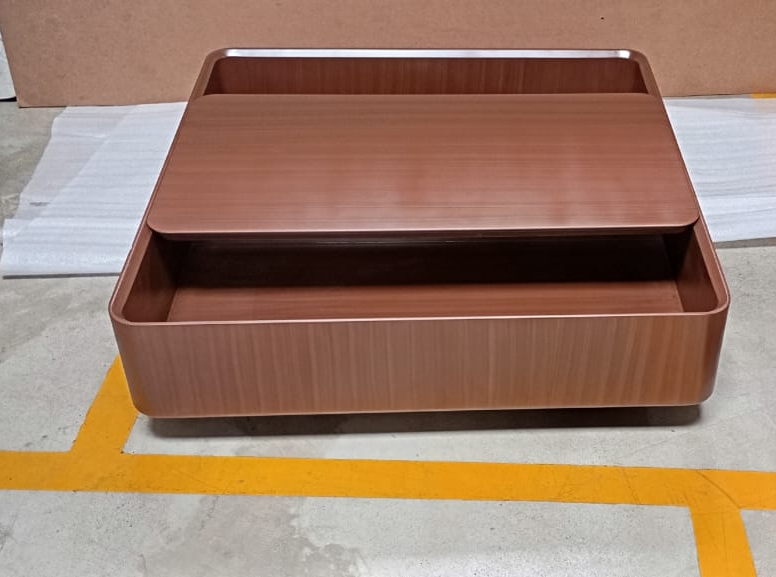 BROWN CENTER TABLE HDF W/ NANO COATING - FURNITURE - ( - BUENA CASA - 902x902x254 mm - 36.08inchX36.08inchX10.16inch)