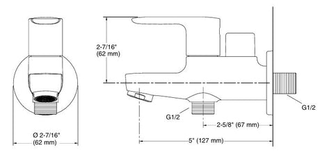 JULY-2 WAY BIB COCK W/FLANGE - KOHLER POPULAR -  ( FRENCH GOLD - POPULAR - 0x15 mm - 0inchX0.6inch )