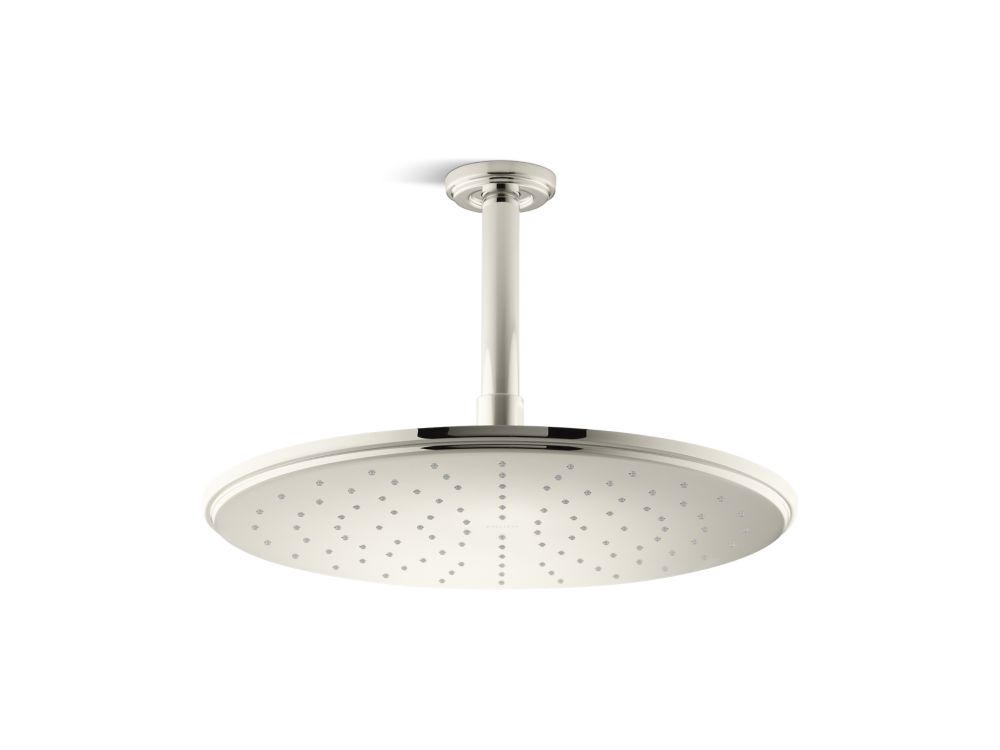 KALLISTA AIR-INDUCTION LARGE CONTEMPORARY SINGLE FUNCTION RAIN SHOWERHEAD W/O ARM - KOHLER LUXURY -  ( POLISHED NICKEL - LUXURY - 0x314 mm - 0inchX12.56inch )