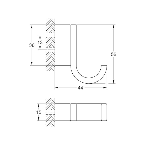 SELECTION SINGLE ROBE HOOK - GROHE -  ( HARD GRAPHITE - G5 - SELECTION - 0x0 mm - 0inchX0inch )