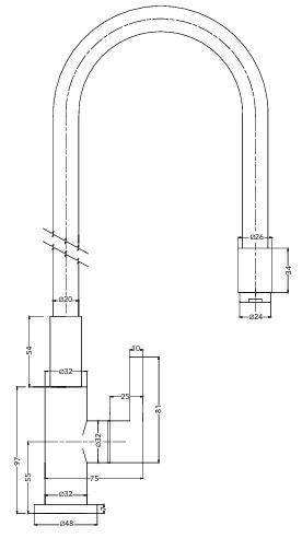 SINK COCK FLEXIBLE SPOUT-TABLE MOUNT (WHITE) - HINDWARE FAUCETS -  ( POLISHED CHROME - KITCHEN TAP-GLAMOUR - 0x15 mm - 0inchX0.6inch )