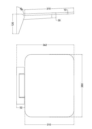 SHOWER SEAT HIGH LOAD-BEARING (200KG)SKY BOX - HINDWARE -  ( WHITE -  - 380x310 mm - 15.2inchX12.4inch )