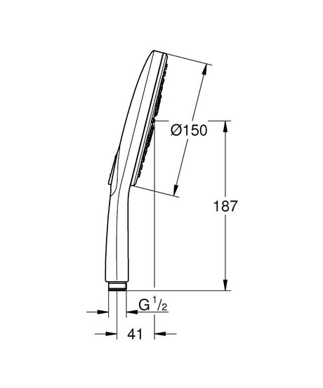 RAINSHOWER SMARTACTIVE 150 HAND SHOWER 9.5L - GROHE -  ( MOON WHITE - G5 - RAINSHOWER - 0x15 mm - 0inchX0.5inch )