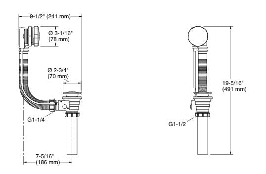 COMPLEMENTARY-BATH DRAIN - KOHLER PREMIUM -  ( POLISHED CHROME - PREMIUM - 0x0 mm - 0inchx0inch )