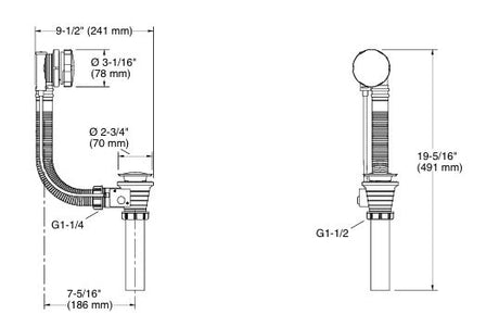 COMPLEMENTARY-BATH DRAIN - KOHLER PREMIUM -  ( POLISHED CHROME - PREMIUM - 0x0 mm - 0inchx0inch )
