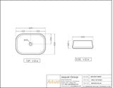 THIN RIM TABLE TOP BASIN - ARTIZE SWARE -  ( WHITE - ARTIZE DESIGNER - 600x420 mm - 24inchX17inch )