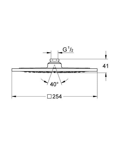 RAINSHOWER AQUA 10 INCH HEAD SHOWER 1 SPRAY - GROHE -  ( CHROME - G5 - RAINSHOWER - 254x254 mm - 10.16inchX10.16inch )