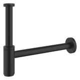 BOTTLE TRAP 32MM SIZE WITH 300MM & 190MM LONG WALL CONNECTION PIPES & WALL FLANGE -  ( PHANTOM BLACK - G4 - GROHE - 32x300 mm - 1.25inchX12inch )
