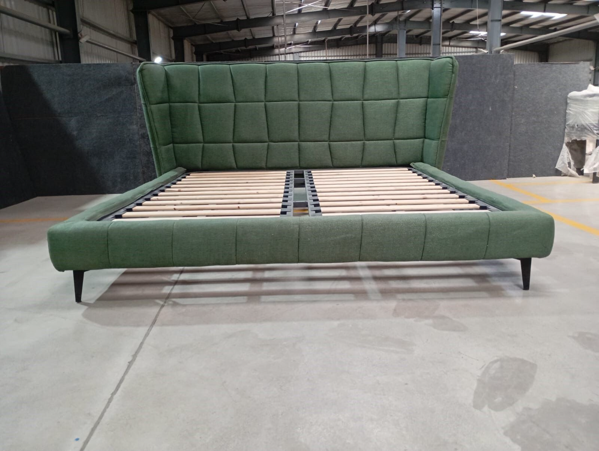 SB56A-WINGED KING SIZE BED (W/O STORAGE) (GREEN) (HEADBOARD L-2260mm, H L-2260mm,W-2006mm) - FURNITURE - ( - BUENA CASA - 1981x1778 mm - 79.24inchX71.12inch)
