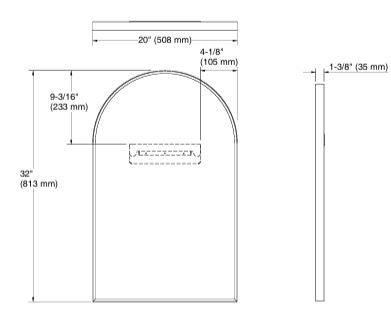 ESSENTIAL ARCH FRAMED MIRROR - KOHLER POPULAR -  ( BRUSHED GOLD - POPULAR - 800x500 mm - 32inchX20inch )