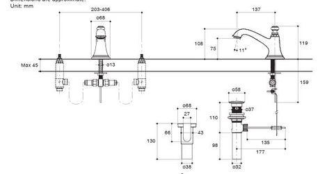 ARTIFACTS WIDESPREAD LAV SPOUT, BELL - KOHLER LUXURY - ( CHROME - LUXURY - 0x0 mm - 0inchX0inch )