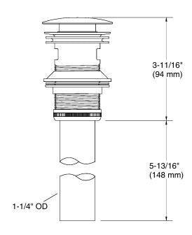 CLICKER DRAINER BIG CAP - KOHLER PREMIUM - ( MATT BLACK - PREMIUM - 0x0 mm - 0inchX0inch )