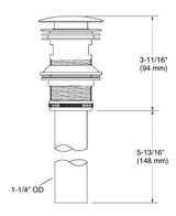 CLICKER DRAINER BIG CAP - KOHLER PREMIUM - ( MATT BLACK - PREMIUM - 0x0 mm - 0inchX0inch )