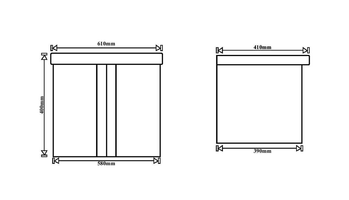 TR 3332 WHITE MARBLE MAIN CABINET - GERMA - ( - WHITE MARBLE - 580x390x400 mm - 23.2inchX15.6inchX16inch)