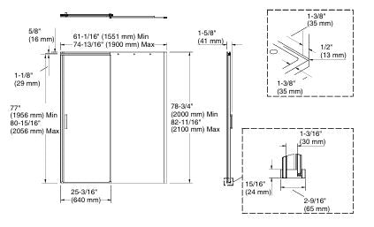 CONTRA BIG HT 2000MM - KOHLER PREMIUM - ( BRIGHT POLISHED SILVER - PREMIUM - 0x2000 mm - 0inchX80inch )