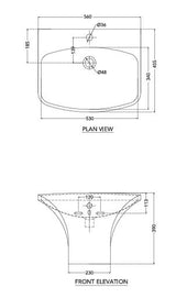 WASH BASIN BERLIN W/INTEGRATED PEDESATAL - HINDWARE -  ( STAR WHITE - ITALIAN - 560x460 mm - 22inchX18inch )