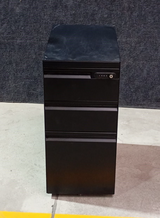 METAL LOCKER WITH DRAWERS BLACK ENAMEL COATED - FURNITURE - ( - BUENA CASA - 495x305x635 mm - 19.8inchX12.2inchX25.4inch)