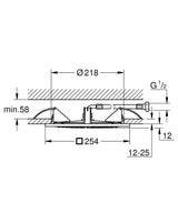 RAINSHOWER AQUA 10 INCH CEILING SHOWER 1 SPRAY - GROHE - (CHROME - G5-RAINSHOWER - 254x254 mm - 10.16inchX10.16inch)