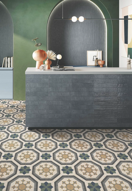 HOLY GARDENIA HL - DESIGNER TILES -  (  - 3RD FRD GLD & SILVR EDITN VITR.TILE - 300x300 mm - 12inchX12inch )