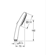 TEMPESTA 110 CUBE HAND SHOWER 2-SPRAY, 9.5L/MIN - GROHE -  ( CHROME - G3 - TEMPESTA CUBE - 0x0 mm - 0inchX0inch )