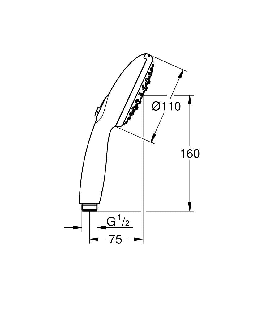 TEMPESTA 110 HAND SHOWER 3-SPRAY  - GROHE -  ( CHROME - G3 - TEMPESTA - 0x0 mm - 0inchX0inch )