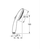 TEMPESTA 110 HAND SHOWER 3-SPRAY  - GROHE -  ( CHROME - G3 - TEMPESTA - 0x0 mm - 0inchX0inch )