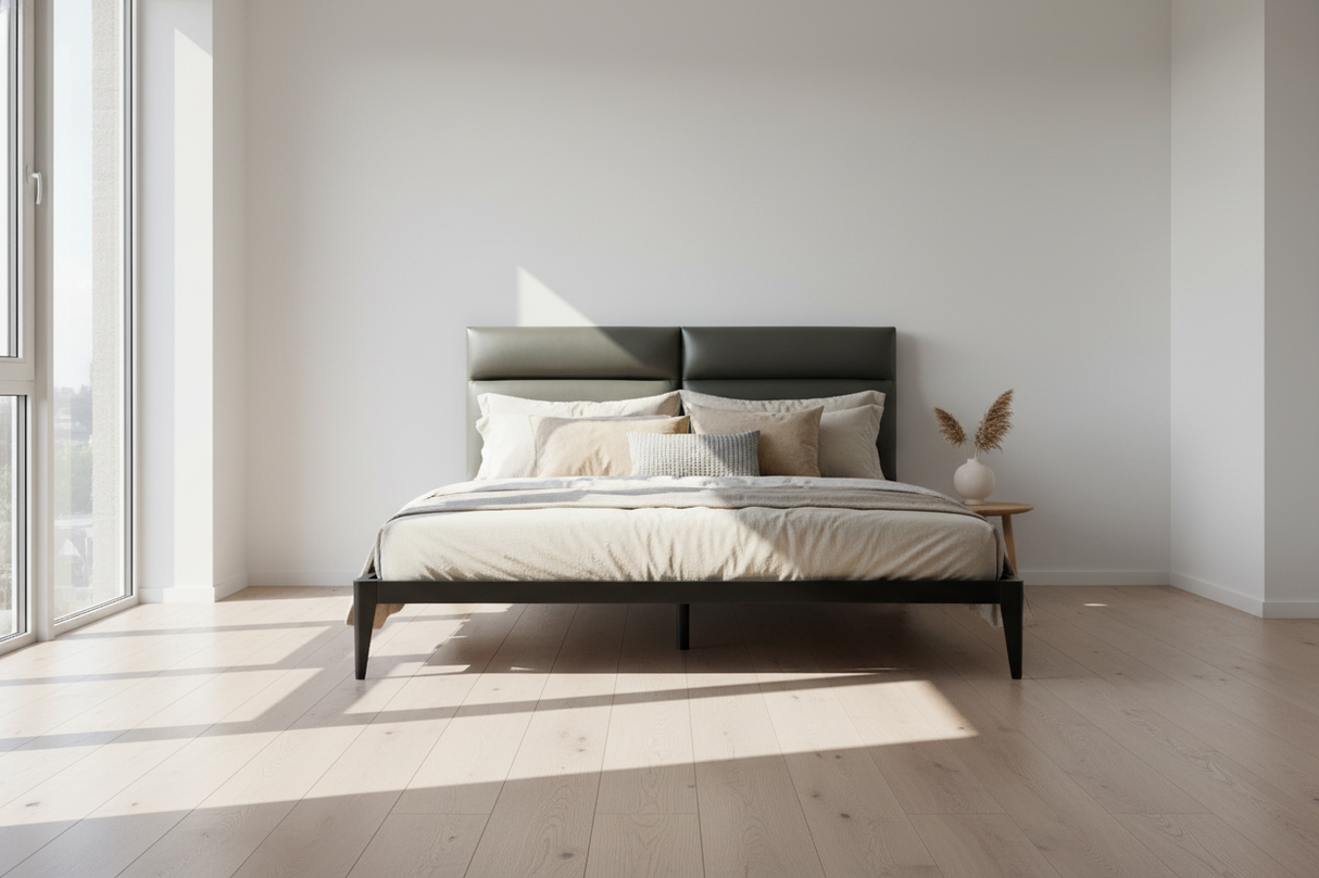 SB41A COT 2M -KING SIZE BED (AVAILABLE PART A,B,C&D) (GREY ) (HEADBOARD L-1816mm,L-2134mm,W-1803mm) - FURNITURE - (GREEN - BUENA CASA - 1930x1752 mm - 77.2inchX70.08inch)