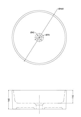 WASH BASIN TABLE TOP RENE - HINDWARE -  ( STAR WHITE - RENE - 455x455 mm - 18.2inchX18.2inch )