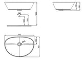 VESSEL COUNTER TOP WASH BASIN - AMERICAN STANDARD -  ( WHITE - NEO MODERN - 545x400 mm - 22inchX16inch )