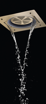 HYDRA LED CEILING SHOWER 3 FLOW WITH INST KIT - LUXELET -  ( BRUSHED BRONZE - TIBO - 550x500 mm - 22inchX20inch )